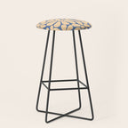 Retro Floral - Indigo  Stool Gallery Image 1