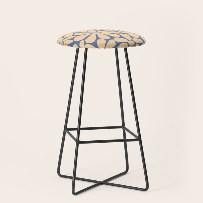 Retro Floral - Indigo  Stool Gallery Image 1