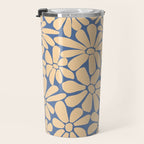 Retro Floral - Indigo  Travel Mug Gallery Image 3