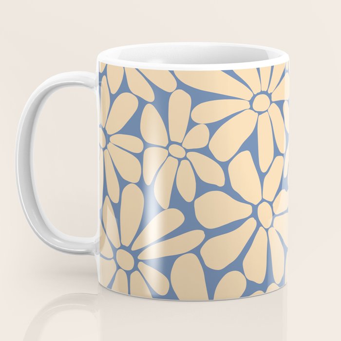 Retro Floral - Indigo  Coffee Mug Gallery Image 3