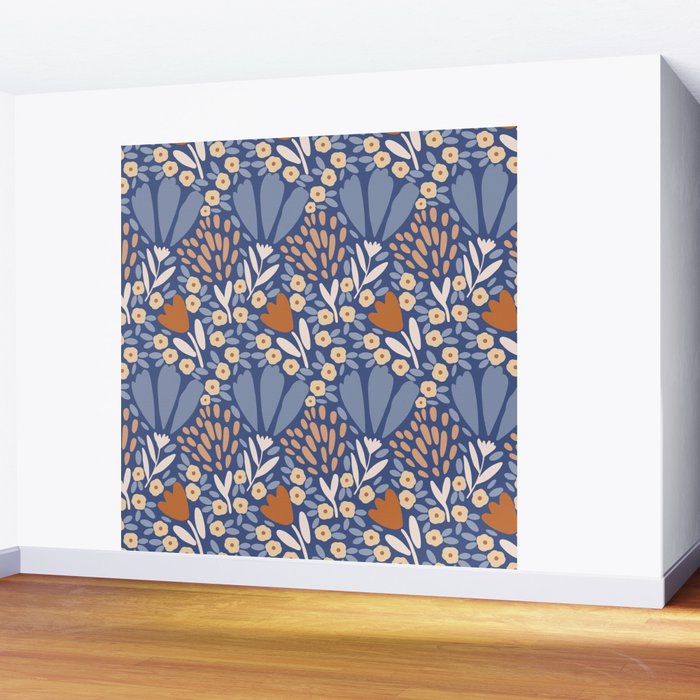 Winter Flower Field - Muted Colors Wall Mural Gallery Image 2