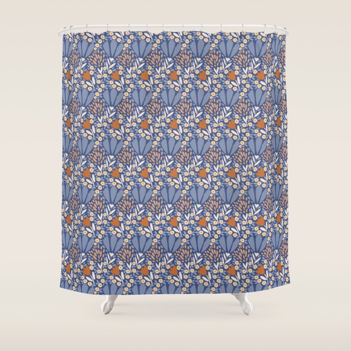 Winter Flower Field - Muted Colors Shower Curtain Gallery Image 1
