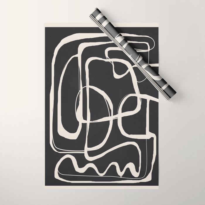 Modern Minimalist One Line Art 1 Wrapping Paper Gallery Image 1