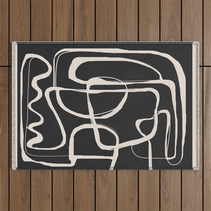 Modern Minimalist One Line Art 1 Outdoor Rug Gallery Image 1