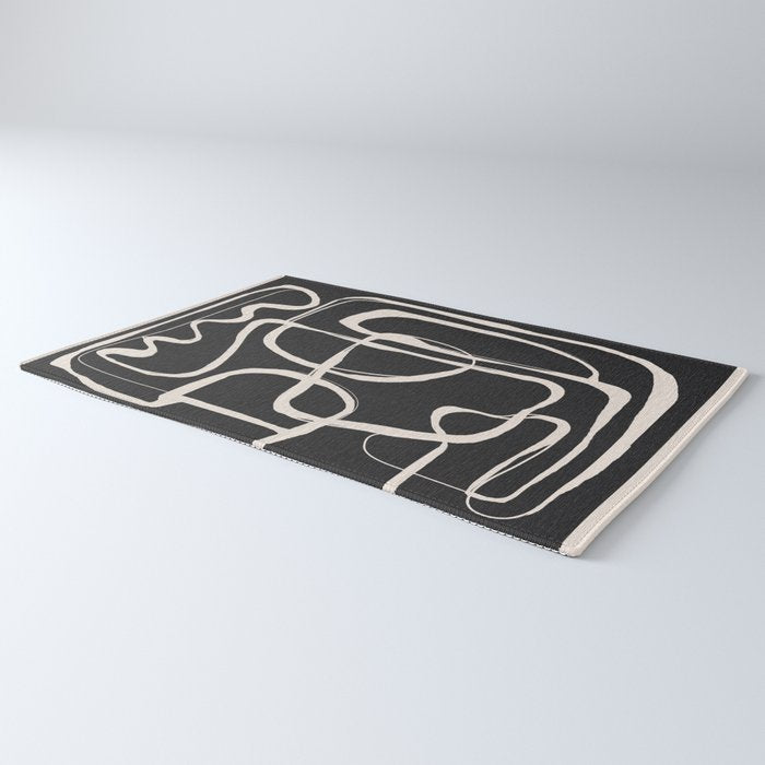 Modern Minimalist One Line Art 1 Rug Gallery Image 3