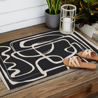 Modern Minimalist One Line Art 1 Outdoor Rug Gallery Image 2