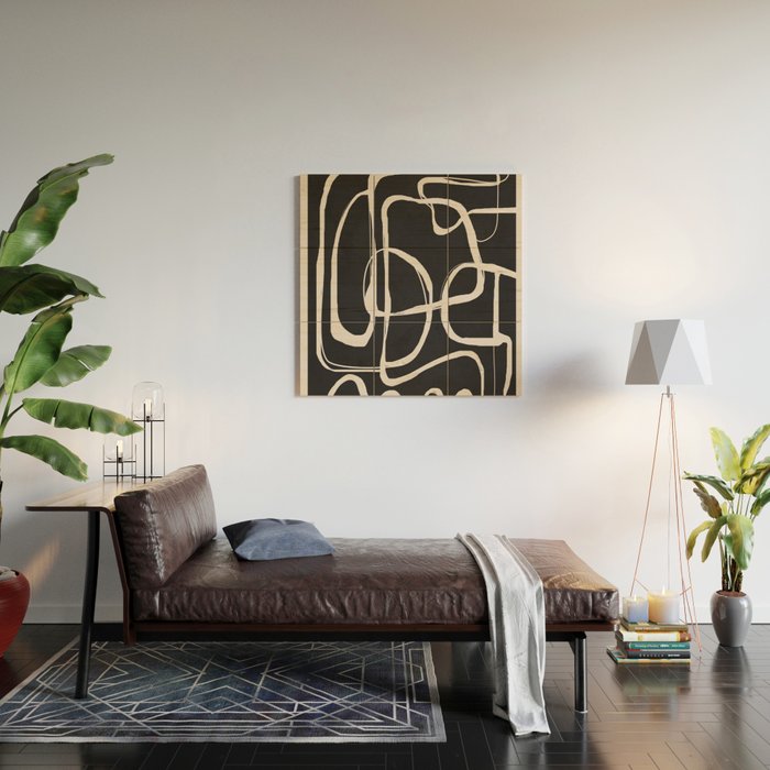 Modern Minimalist One Line Art 1 Wood Wall Art Gallery Image 2