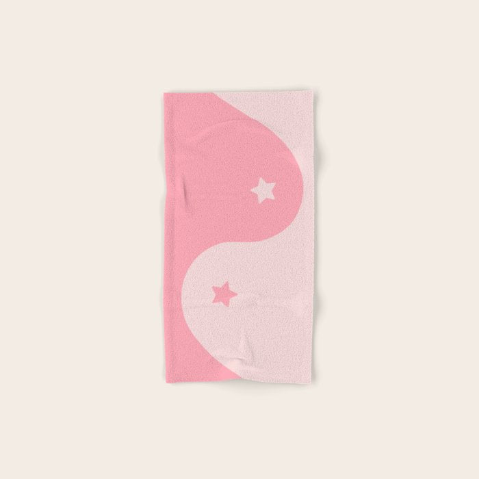 Pinkie Yin Yang Stars Bath Towel Gallery Image 1