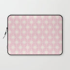 Midcentury Modern Atomic Starburst Pattern Baby Pink and Cream  Laptop Sleeve Gallery Image 1