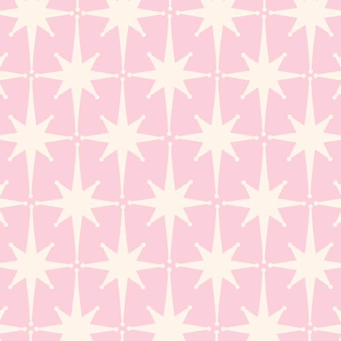 Midcentury Modern Atomic Starburst Pattern Baby Pink and Cream  Coffee Mug Gallery Image 2