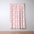 Midcentury Modern Atomic Starburst Pattern Baby Pink and Cream  Window Curtain Gallery Image 3