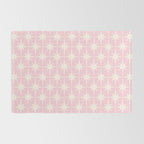 Midcentury Modern Atomic Starburst Pattern Baby Pink and Cream  Rug Gallery Image 2