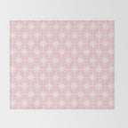 Midcentury Modern Atomic Starburst Pattern Baby Pink and Cream  Throw Blanket Gallery Image 2