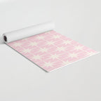 Midcentury Modern Atomic Starburst Pattern Baby Pink and Cream  Yoga Mat Gallery Image 2