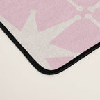 Midcentury Modern Atomic Starburst Pattern Baby Pink and Cream  Desk Mat Gallery Image 4