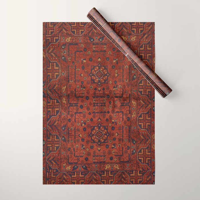 Traditional Vintage Moroccan Rug Design E13 Wrapping Paper Gallery Image 1