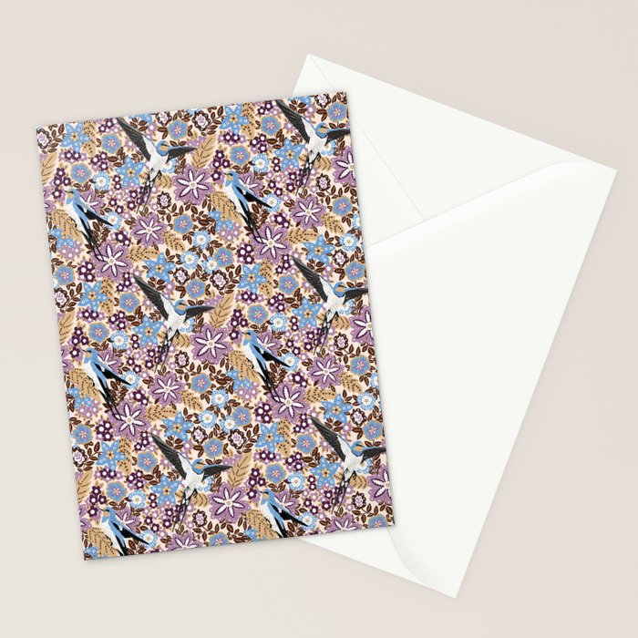 Vintage Floral Swallow Stationery Card Gallery Image 2