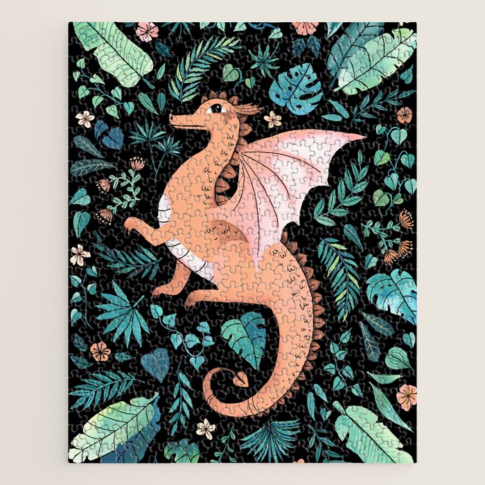 Tropical Dragon in Peach Jigsaw Puzzle Gallery Image 1