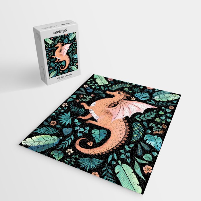 Tropical Dragon in Peach Jigsaw Puzzle Gallery Image 2