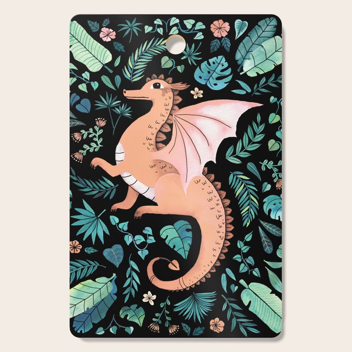Tropical Dragon in Peach Cutting Board Gallery Image 1