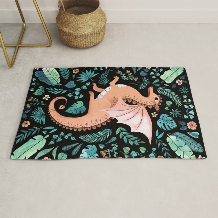 Tropical Dragon in Peach Rug Gallery Image 1