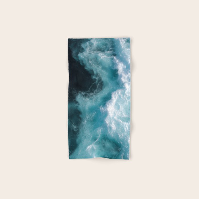 Breaking Waves - Aerial Ocean Print Bath Towel Gallery Image 1