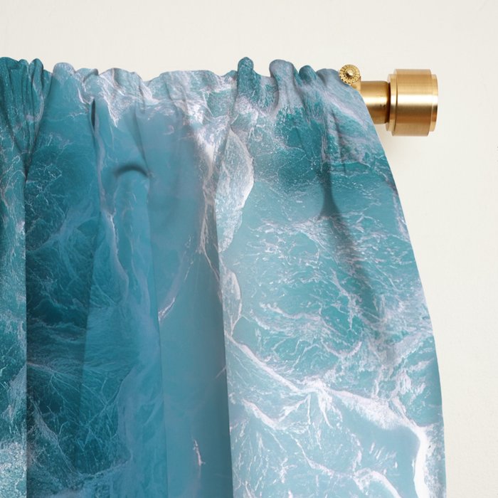 Breaking Waves - Aerial Ocean Print Window Curtain Gallery Image 2