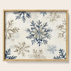Blue Beige Winter Snowflakes Watercolor Illustration Serving Tray Gallery Image 1