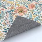 Soft Peach and Blue Art Nouveau Floral Rug Gallery Image 4