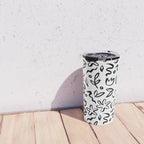 Black and white floral nature art doodle pattern Travel Mug Gallery Image 4