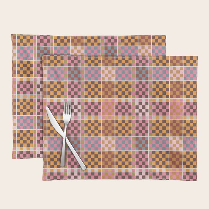 Vibrant Checkered Grid Placemat Gallery Image 1