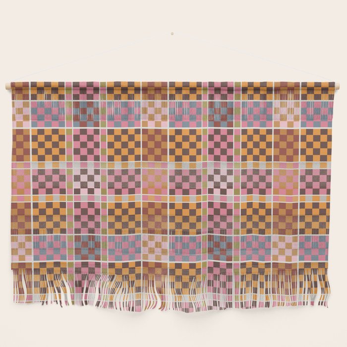 Vibrant Checkered Grid Wall Hanging Gallery Image 1