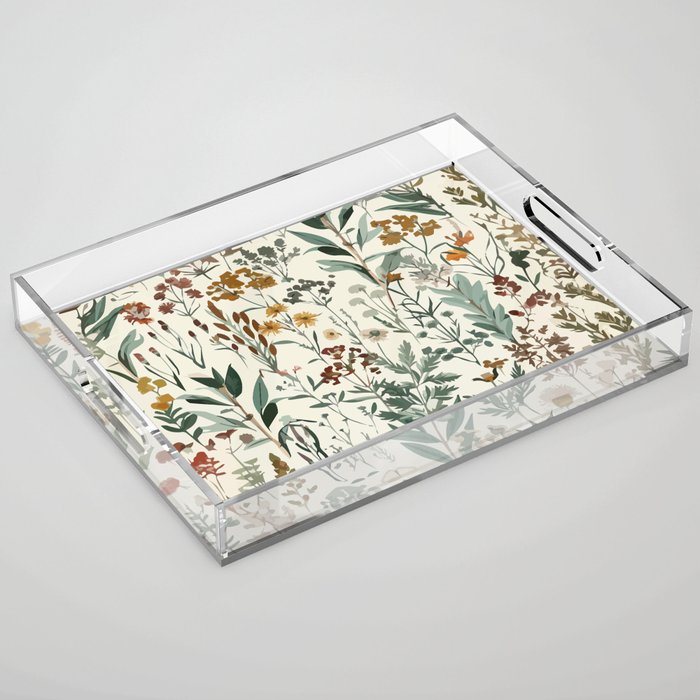 Nostalgic Wildflowers Floral Acrylic Tray Gallery Image 1