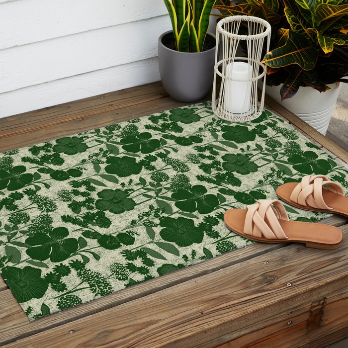 Vintage Grandma's Garden Outdoor Rug Gallery Image 2