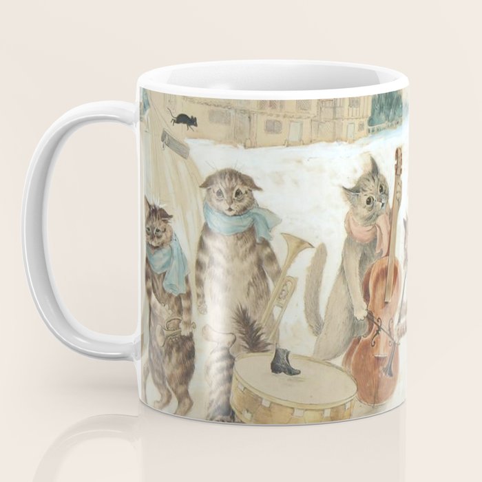 'Carol Singing Cats' Funny Vintage Christmas Louis Wain Coffee Mug Gallery Image 3