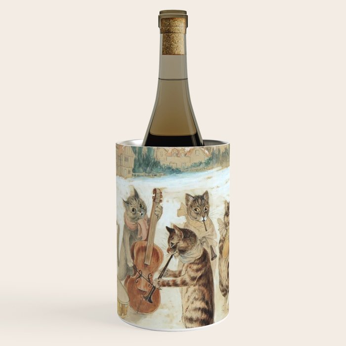 'Carol Singing Cats' Funny Vintage Christmas Louis Wain Wine Chiller Gallery Image 1