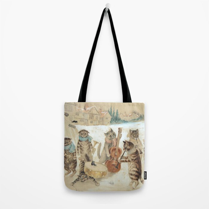 'Carol Singing Cats' Funny Vintage Christmas Louis Wain Tote Bag Gallery Image 2