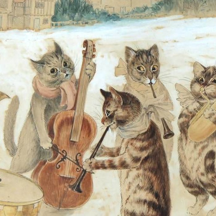 'Carol Singing Cats' Funny Vintage Christmas Louis Wain Coffee Mug Gallery Image 2