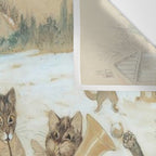 'Carol Singing Cats' Funny Vintage Christmas Louis Wain Wall Tapestry Gallery Image 3