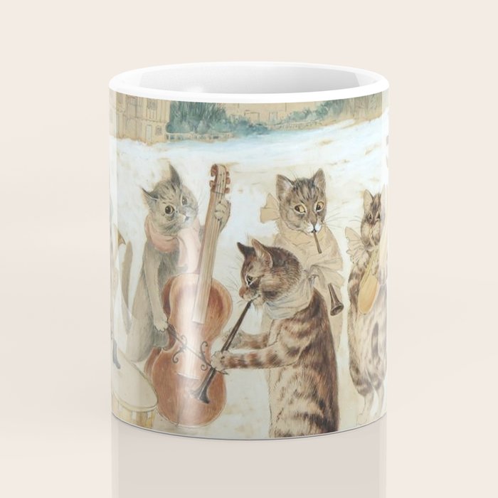 'Carol Singing Cats' Funny Vintage Christmas Louis Wain Coffee Mug Gallery Image 4