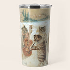 'Carol Singing Cats' Funny Vintage Christmas Louis Wain Travel Mug Gallery Image 1