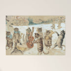'Carol Singing Cats' Funny Vintage Christmas Louis Wain Welcome Mat Gallery Image 1