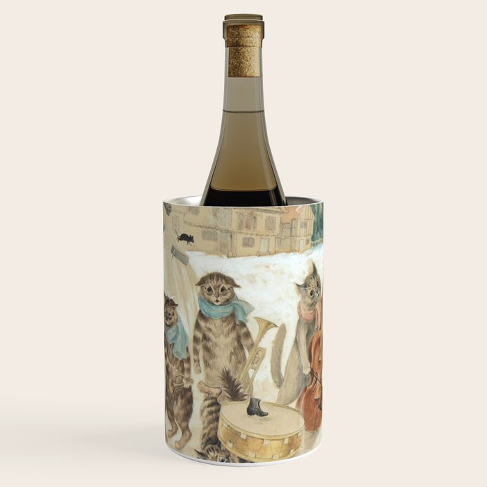 'Carol Singing Cats' Funny Vintage Christmas Louis Wain Wine Chiller Gallery Image 2