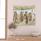 'Carol Singing Cats' Funny Vintage Christmas Louis Wain Wall Tapestry Gallery Image 2