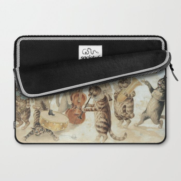'Carol Singing Cats' Funny Vintage Christmas Louis Wain Laptop Sleeve Gallery Image 2