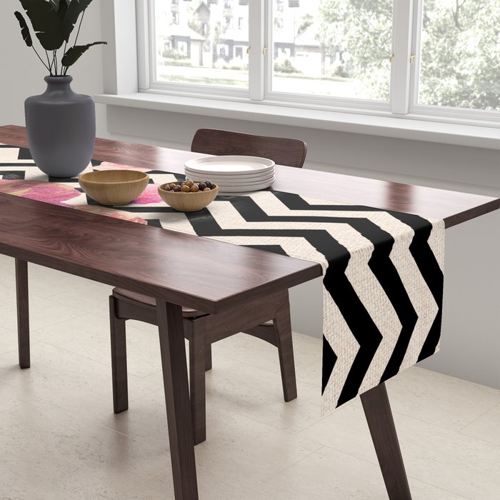 Chevron Flora II Table Runner Gallery Image 2