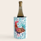 Le Coq - Watercolor Rooster with Turquoise Leaves Wine Chiller Gallery Image 3