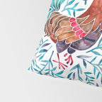 Le Coq - Watercolor Rooster with Turquoise Leaves Pillow Sham Gallery Image 4