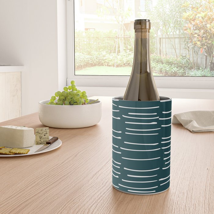 Abstract Stripes in Dark Teal Wine Chiller Gallery Image 4