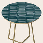 Abstract Stripes in Dark Teal Side Table Gallery Image 2